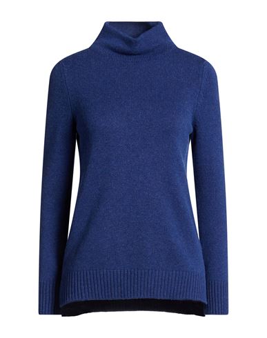Gran Sasso Woman Turtleneck Blue Size 2 Virgin Wool, Viscose, Cashmere