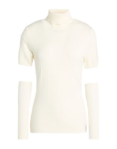 Hinnominate Woman Turtleneck Ivory Size S Viscose, Polyester, Polyamide In Gold
