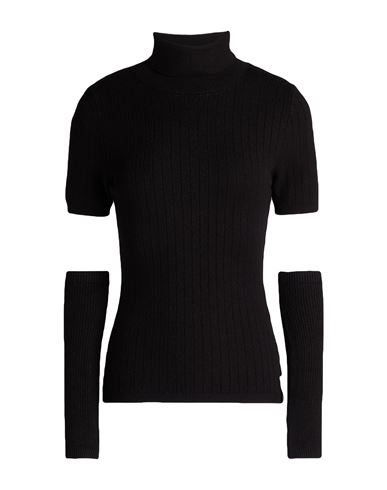 Hinnominate Woman Turtleneck Black Size S Viscose, Polyester, Polyamide