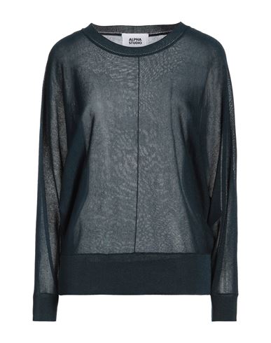 Alpha Studio Woman Sweater Midnight Blue Size 6 Viscose, Polyester