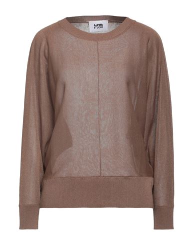 Alpha Studio Woman Sweater Light Brown Size 6 Viscose, Polyester