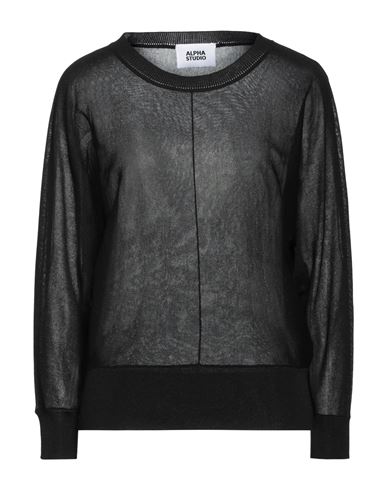 Alpha Studio Woman Sweater Black Size 10 Viscose, Polyester