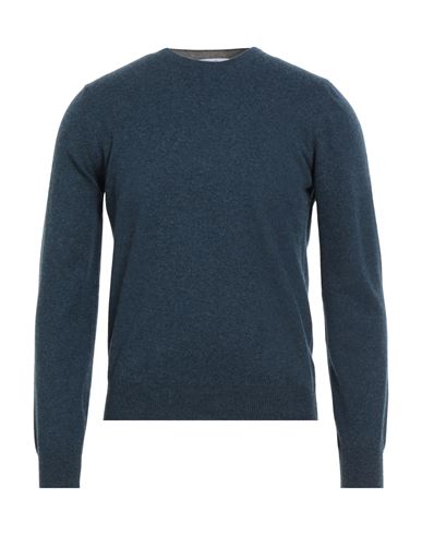 Gran Sasso Man Sweater Deep Teal Size 36 Virgin Wool, Viscose, Cashmere In Blue