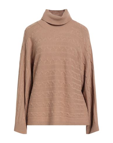 Kartika Knit Woman Turtleneck Sand Size M/l Wool, Viscose, Polyamide, Cashmere