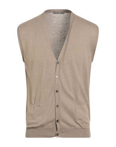 Become Man Cardigan Khaki Size 46 Cotton