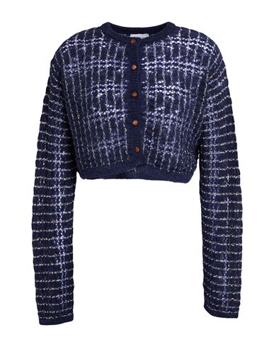 Alysi Crème Woman Cardigan Midnight Blue Size Xl Alpaca Wool, Merino Wool, Polyamide, Viscose, Metal