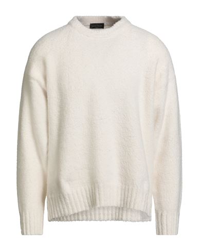 Roberto Collina Man Sweater Cream Size 44 Merino Wool, Cashmere In White