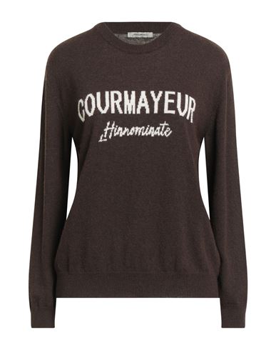 Hinnominate Woman Sweater Chocolate Brown Size Xl Polyamide, Wool, Viscose, Cashmere In Brown