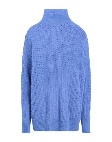 Alysi Woman Turtleneck Pastel Blue Size L Alpaca Wool, Polyamide