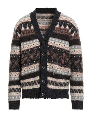 Barena Venezia Barena Man Cardigan Charcoal Size Xxl Wool, Mohair Wool, Polyamide