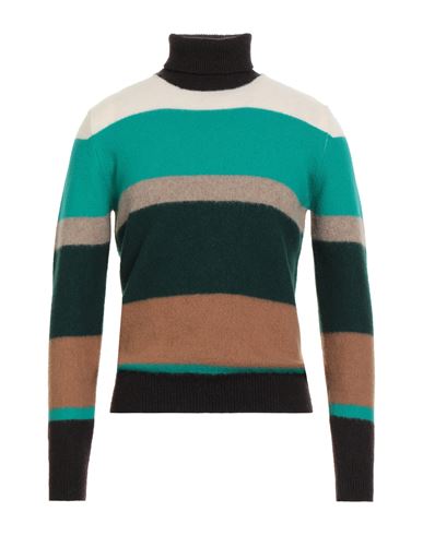 Drumohr Man Turtleneck Turquoise Size 44 Lambswool In Multi