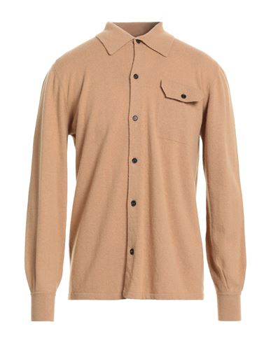Roberto Collina Man Cardigan Camel Size 40 Merino Wool, Cashmere In Brown