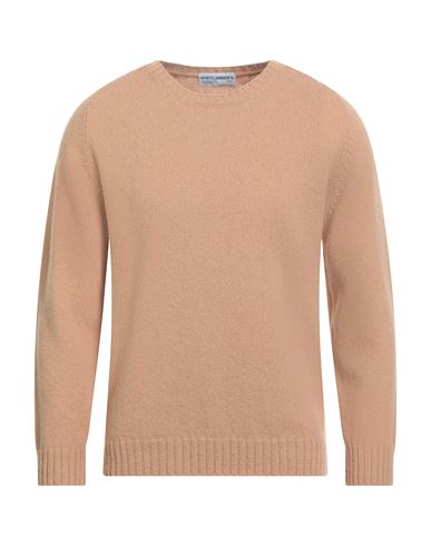 Shetlander's Man Sweater Camel Size 38 Virgin Wool