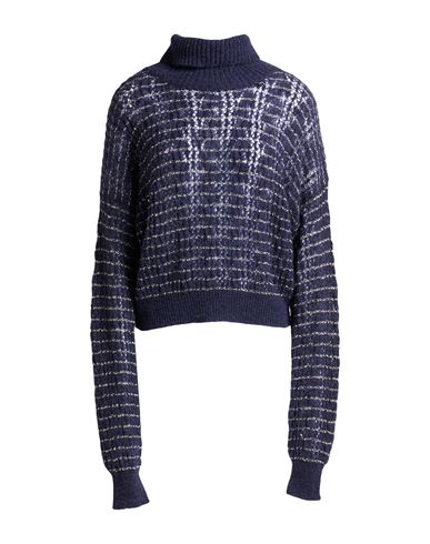 Alysi Woman Turtleneck Midnight Blue Size Xl Alpaca Wool, Merino Wool, Polyamide, Viscose, Metallic