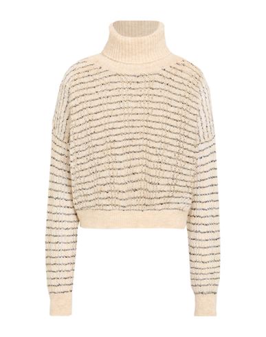 Alysi Woman Turtleneck Ivory Size Xl Alpaca Wool, Merino Wool, Polyamide, Viscose, Metallic Fiber