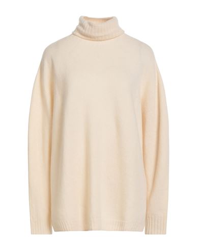 Alysi Woman Turtleneck Ivory Size M Merino Wool, Cashmere