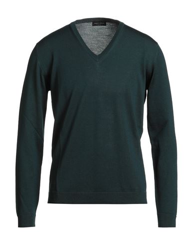 Roberto Collina Man Sweater Dark Green Size 44 Merino Wool In Green