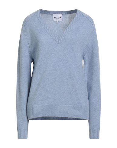 Kujten Woman Sweater Light Blue Size 3 Cashmere In Blue