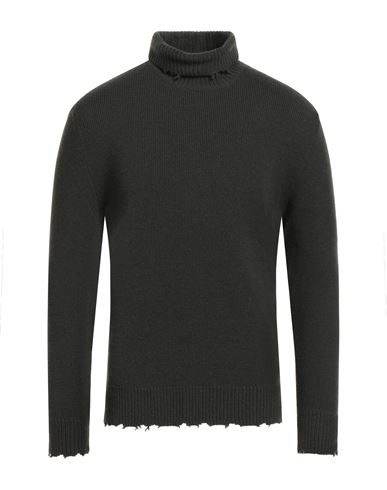 Laneus Man Turtleneck Dark Green Size 36 Virgin Wool In Green