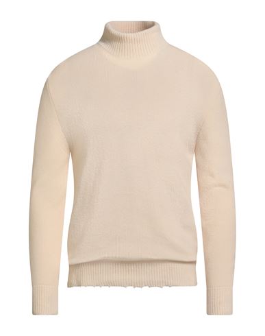 Laneus Man Turtleneck Cream Size 44 Virgin Wool In Neutral