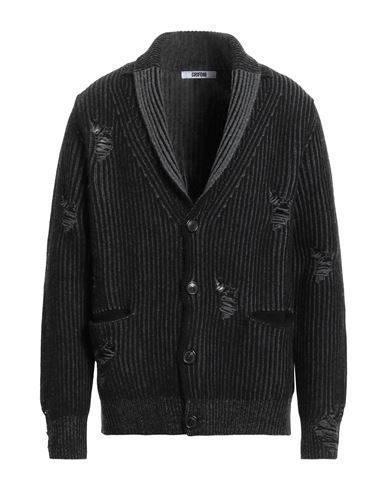 Grifoni Man Cardigan Black Size 42 Virgin Wool In Multi