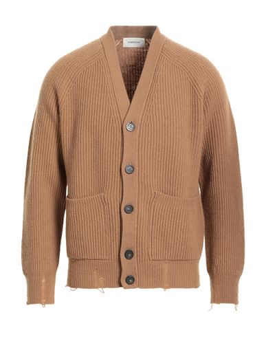 Atomofactory Man Cardigan Camel Size L Wool, Cashmere In Multi