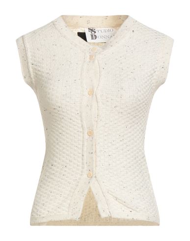 Messagerie Woman Cardigan Ivory Size M Cotton, Nylon