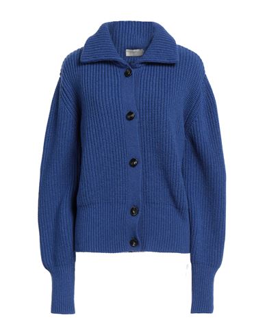 True Nyc Woman Cardigan Blue Size M Wool In Blue