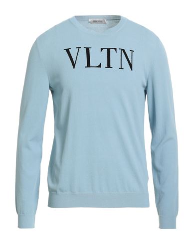 Valentino Garavani Man Sweater Light Blue Size 44 Viscose, Polyamide In Blue
