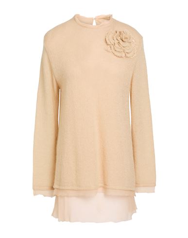 Ermanno Scervino Woman Sweater Beige Size 8 Acrylic, Mohair Wool, Polyamide
