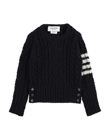 Thom Browne Toddler Sweater Midnight Blue Size 6 Merino Wool, Mohair Wool In Black