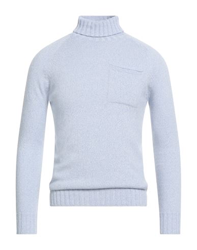 H953 Man Turtleneck Sky Blue Size 36 Merino Wool, Cashmere