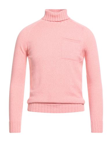H953 Man Turtleneck Salmon Pink Size 44 Merino Wool, Cashmere