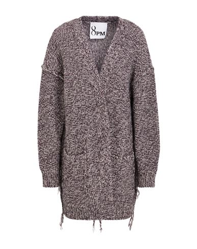8pm Woman Cardigan Dark Purple Size L Acrylic, Alpaca Wool, Wool, Viscose In Purple