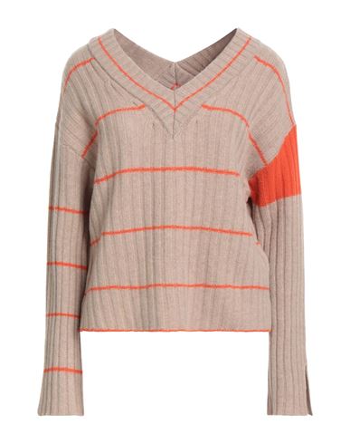 Nocold Woman Sweater Beige Size M Merino Wool, Cashmere In Sand