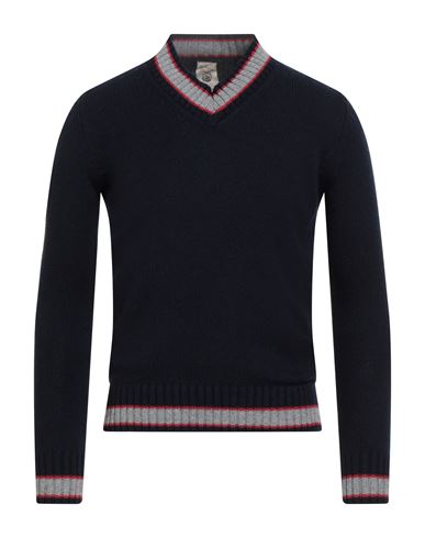 H953 Man Sweater Midnight Blue Size 36 Merino Wool In Blue