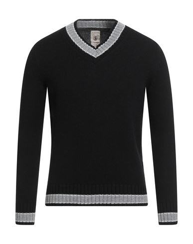 H953 Man Sweater Black Size 38 Merino Wool In Black
