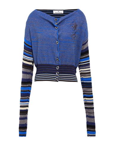 Vivienne Westwood Woman Cardigan Bright Blue Size M/l Wool, Synthetic Fibers, Hemp, Metallic Fiber,