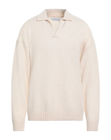 Laneus Man Sweater Beige Size 40 Cashmere, Silk, Polyester