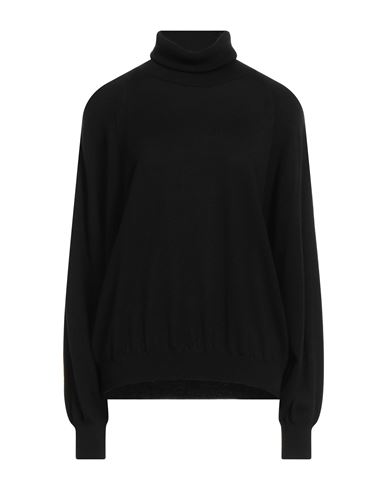 Floor Woman Turtleneck Black Size M Merino Wool