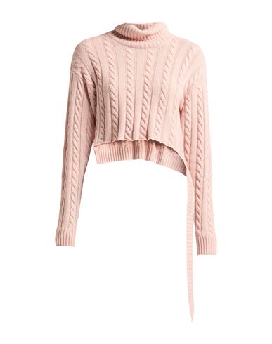 Mar De Margaritas Woman Turtleneck Light Pink Size S Viscose, Polyamide, Wool, Cashmere In Pink