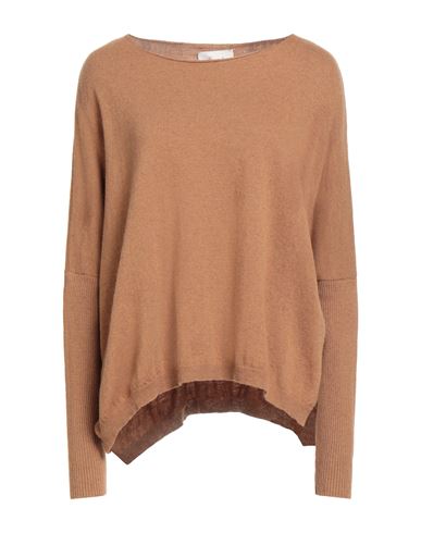 SOUVENIR SOUVENIR WOMAN SWEATER CAMEL SIZE ONESIZE WOOL, VISCOSE, POLYAMIDE, CASHMERE 