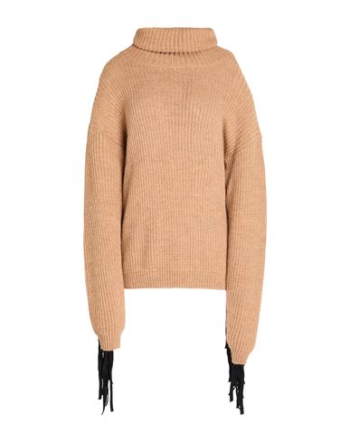 Rue•8isquit Woman Turtleneck Sand Size S Acrylic, Viscose, Wool, Alpaca Wool, Virgin Wool
