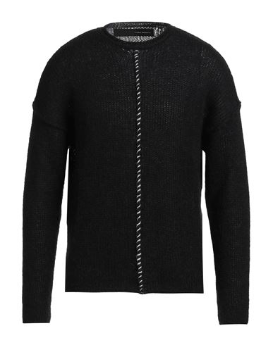 Isabel Benenato Man Sweater Black Size L Wool, Mohair Wool, Polyamide In Black