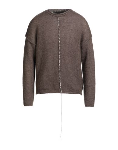 Isabel Benenato Man Sweater Taupe Size M Wool, Mohair Wool, Polyamide In Brown