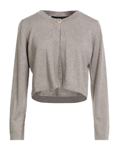 Shop Messagerie Woman Cardigan Taupe Size L/xl Merino Wool, Cashmere, Silk