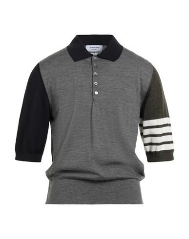 Thom Browne Man Sweater Grey Size 5 Virgin Wool In Gray