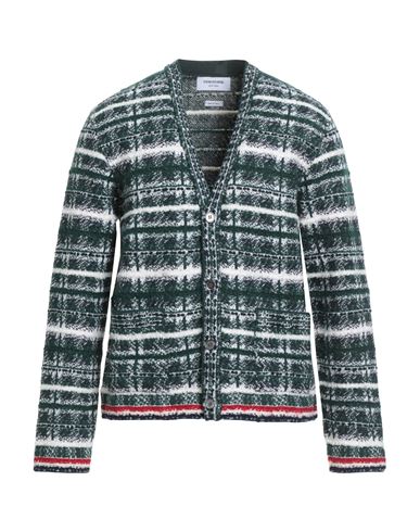 Thom Browne Man Cardigan Dark Green Size 4 Virgin Wool, Mohair Wool, Polyamide, Wool