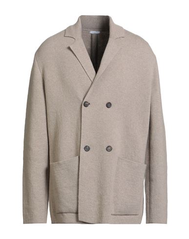 Malo Man Blazer Taupe Size 44 Virgin Wool, Cashmere In Gray