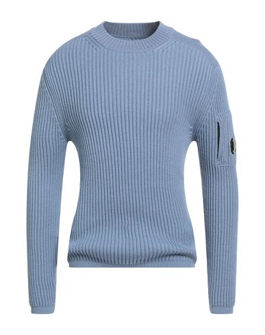 C.p. Company C. P. Company Man Sweater Slate Blue Size S Virgin Wool, Polyester In Blue